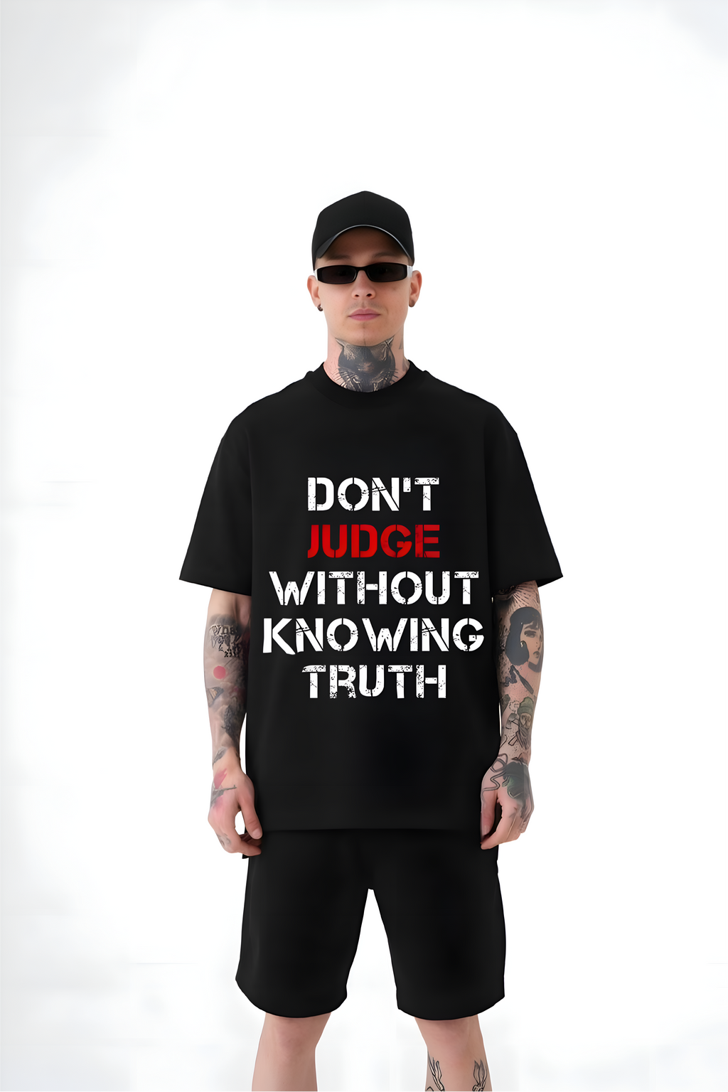 Oversized "Don't Judge Without Knowing Truth" T-Shirt