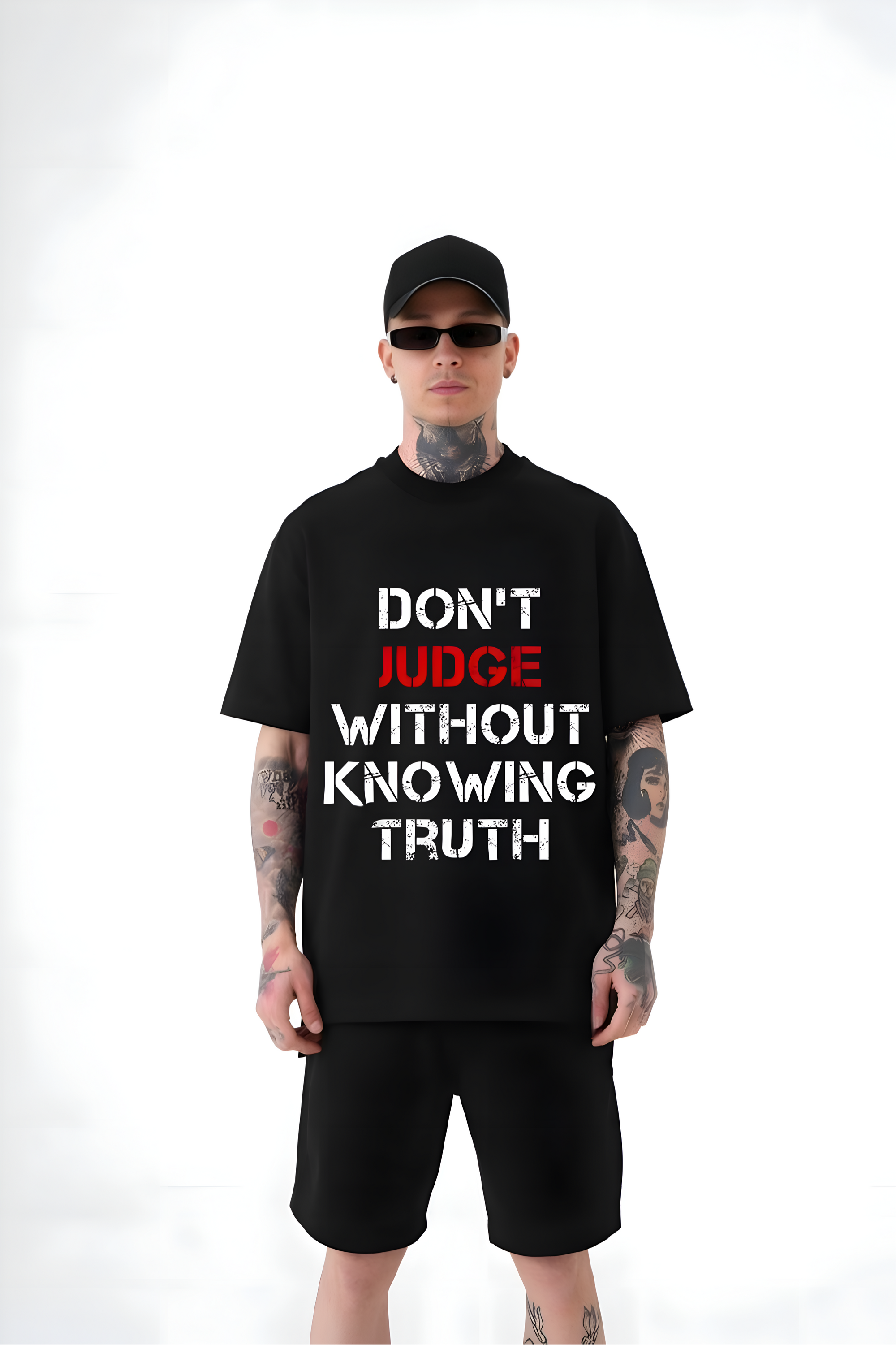 Oversized "Don't Judge Without Knowing Truth" T-Shirt